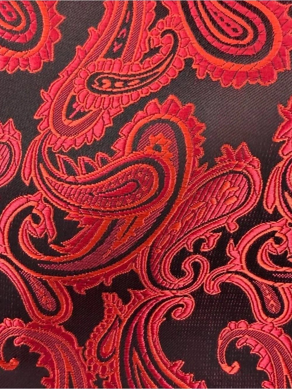 Brand Q Red & Black Paisley Men’s Dress Vest Sz L Prom Wedding Formal Tuxedo